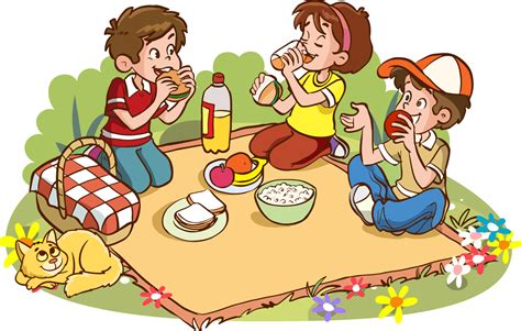 cute little kids picnic together cartoon vector illustration 16883431 ...
