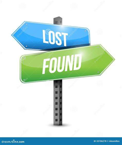 Lost And Found Road Sign Illustration Design Stock Illustration ...