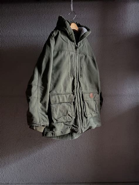 "Carhartt" カーハート ダック フードジャケット パーカー ボアライナー 古着 Hooded Duck Jacket W/Boa ...