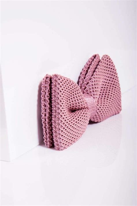Marc Darcy | Knitted Double Layer Bow Tie In Blush Pink - MENSWEARR ...