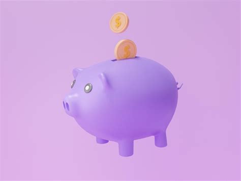 Pièces d'argent flottant dans une tirelire avec concept de gains ...