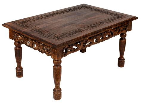 Rectangular Wooden Coffee Table – Cutwork Jali (36”×24”×18”) – The ...