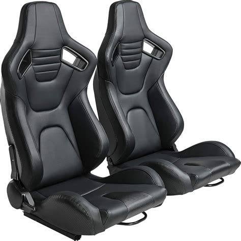 SEHAONOHOME Universal Racing Bucket Seats, Beige PVC Leather, India | Ubuy