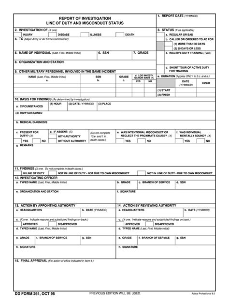 1995-2026 Form DD 261 - Blank Fillable Template | Fill Out, Print ...