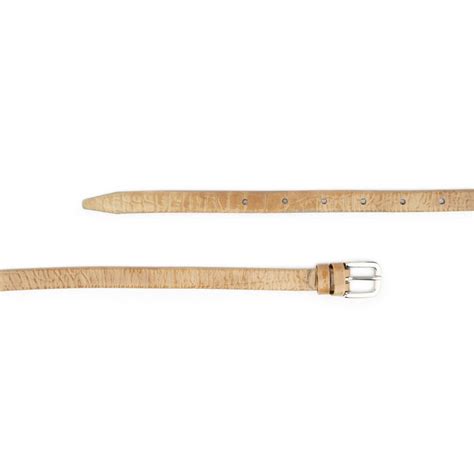 Buy Croco Skinny Brown Belt For Women | LeatherBeltsOnline.com