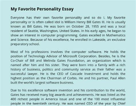 my famous personality essay - Brainly.in