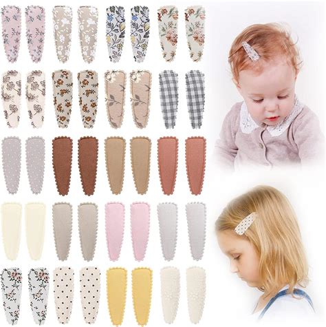 Amazon.com: 40pcs Baby Hair Clips Flower Patterns Snap Hair Clips ...