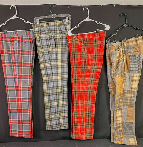 Vintage Group Of Men's Wool Plaid Pants C1970's Auction
