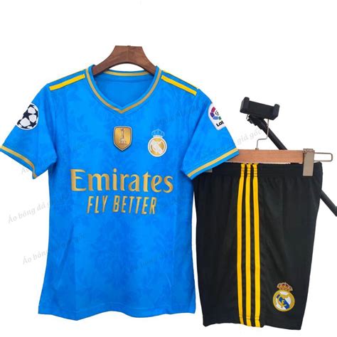 [Beautiful Children's soccer shirt] Real Madrid blue elastic set ...
