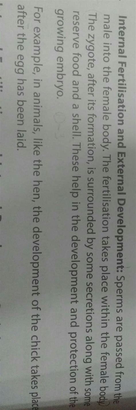 internal fertilisation and external development with eg - Brainly.in