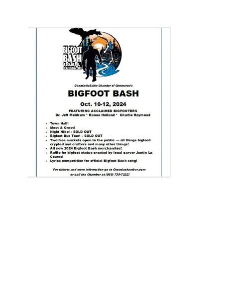 2024 2nd Annual Oscoda Michigan Bigfoot Bash , Shoreline Players ...