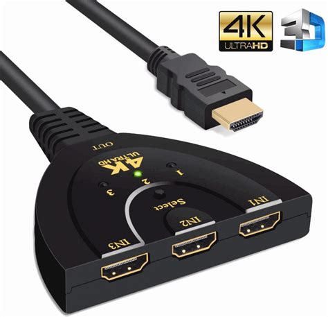 Atck 3 Port 4K HDMI Switch with Pigtail Cable - Full HD India | Ubuy
