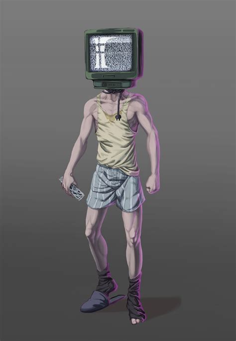 ArtStation - A man with a TV head.