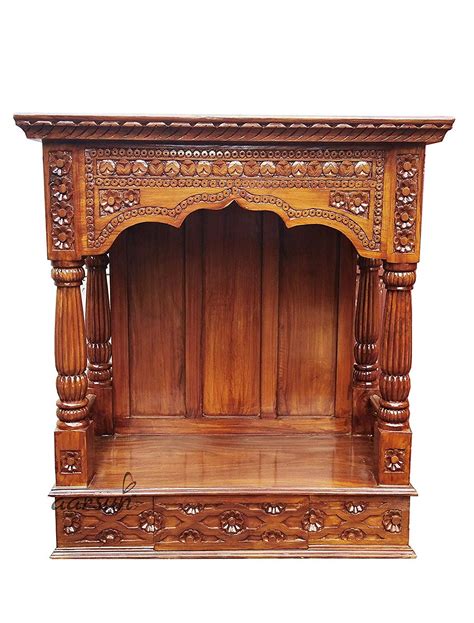 Buy Wooden Temple Pooja Mandir with Drawer/Wooden Temple/Home Temple ...