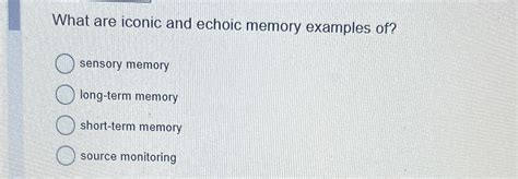 Image result for Echoic Memory Examples