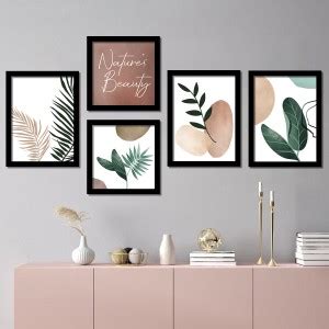 Nature Inspired Modern Art Wall Posters with Frame for Room Bedroom ...