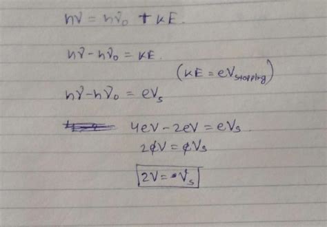 4eV is the energy of incident photon and the work function is 2eV. The ...