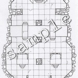 Buy Hand-drawn Battle Map: Coloured Lava Crossing Temple Online in ...