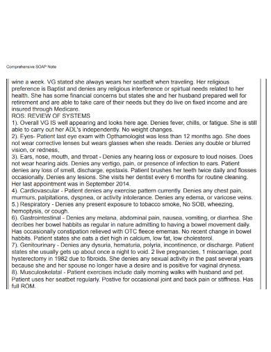 Image result for Example of Comprehensive Geriatric Soap Note