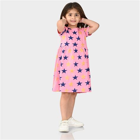 Girls Cotton Pink Dress – BONKIDS