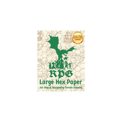 Buy RPG Hex Paper For Map & Wargaming Terrain Drawing: 5 in 1 Inch ...