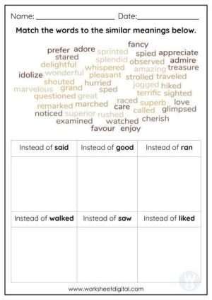 Descriptive Words Worksheet 的图像结果