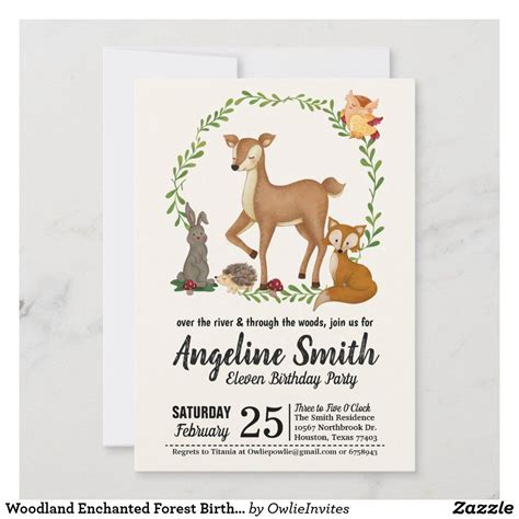Woodland Enchanted Forest Birthday Invitation | Zazzle | Woodland baby ...