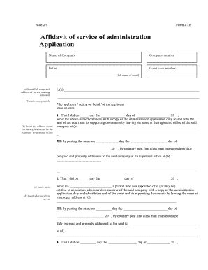 Fillable Online Form 2.3B - Affidavit of service of administration ...