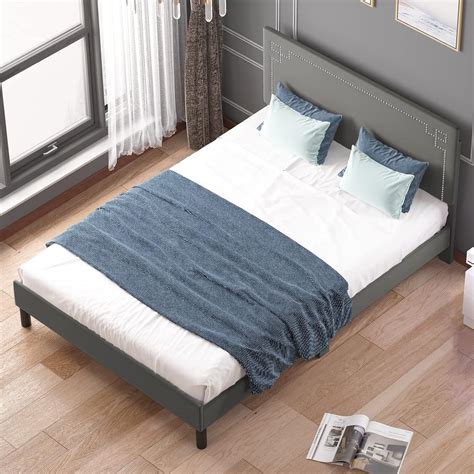 Buy BALUS Queen Bed Frame, Wood Platform Bed Frame with Headboard ...