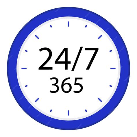 Premium Vector | 24 7 365 clock