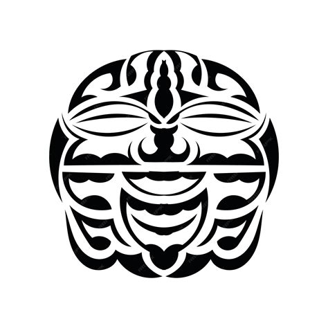 Masque Tiki Maori ou motif polynésien Bon pour les impressions et les ...