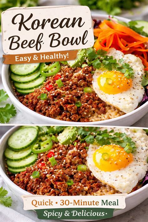 Korean Ground Beef Bowl - Cuts Food