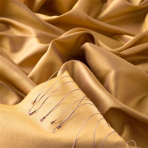 Gold Plain Silk Scarf | Ipekevi
