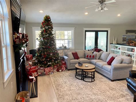 Living Room Christmas Decor with Vinyl Flooring