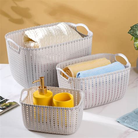 Multipurpose Storage Basket Grey Set Of 3 Online - Premium Basket ...