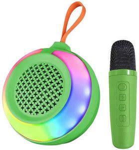Buy WOOS New trending mini karaoke speaker with wireless mic, inbuilt ...