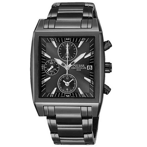Pulsar Men's PF8137 Chronograph Black Ion Plated Stainless Steel Watch ...