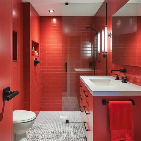24 Red Bathroom Ideas That'll Make You Never Want To Leave This Room ...