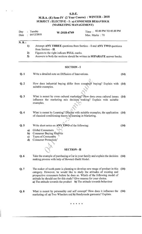 IV SEM Elective-I Consumer Behaviour (Marketing Management) - masters ...
