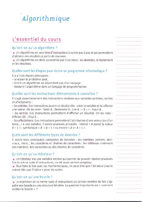 Image result for Cours D'informatique Algorithme Et Programmation