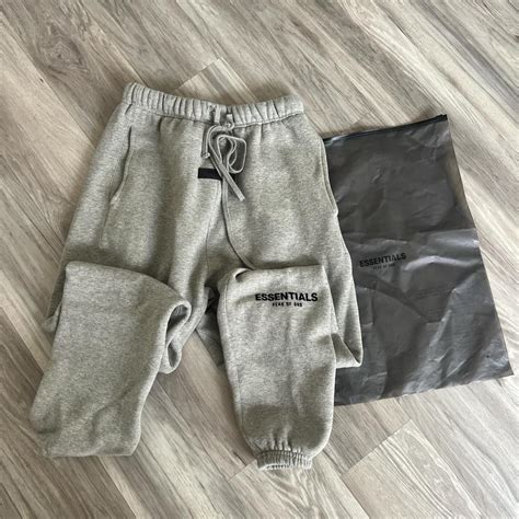 Fear of god essentials dark oatmeal sweats ... | Depop