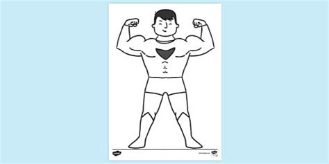 Strong Superhero Colouring Sheet | Colouring Pages - Twinkl