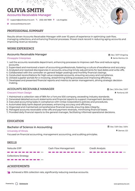 10+ Accounts Receivable Manager Resume Samples & Templates for 2025