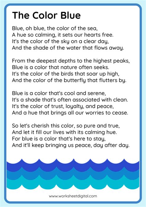 Blue Rhyming Words For Poems at George Sorensen blog