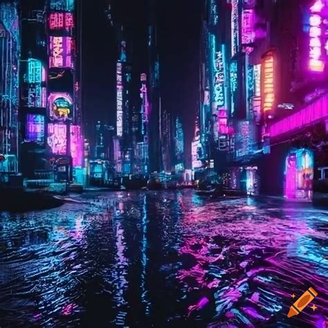 Cyberpunk city at night on Craiyon