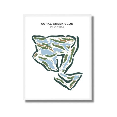 Coral Creek Club, Florida | Golf Course Map, Golf Map, Golfer Gift for ...