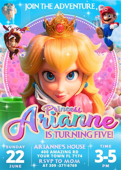 Princess Peach Birthday Party Invitations Offers Online | www.oceanproperty.co.th