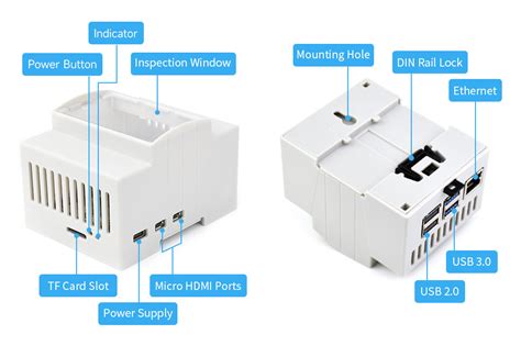 DIN rail ABS Case for Raspberry Pi 5 – ThinkRobotics.com