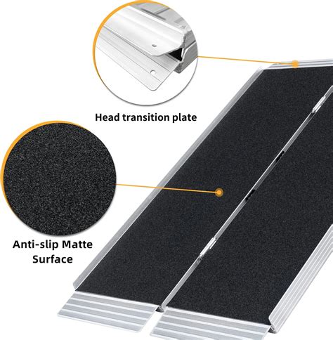 Buy 4FT Wheelchair Ramp Non-Skid Folding Aluminum Wheelchair Ramp ...