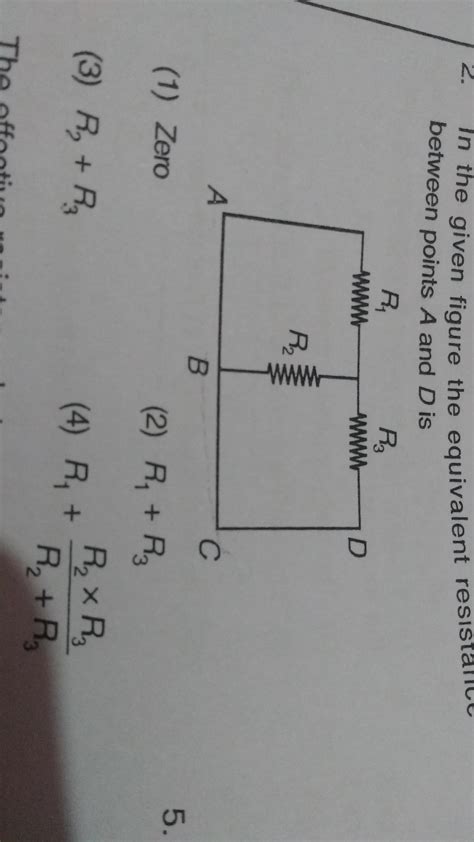 In the given figure the equivalent resistance between points A nd D is ...